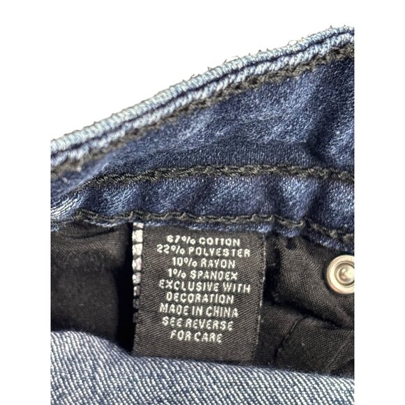 Body Central Distressed Denim Shorts Rhinestone Studs Cutout Raw Hem Size 3/4 - Picture 6 of 6